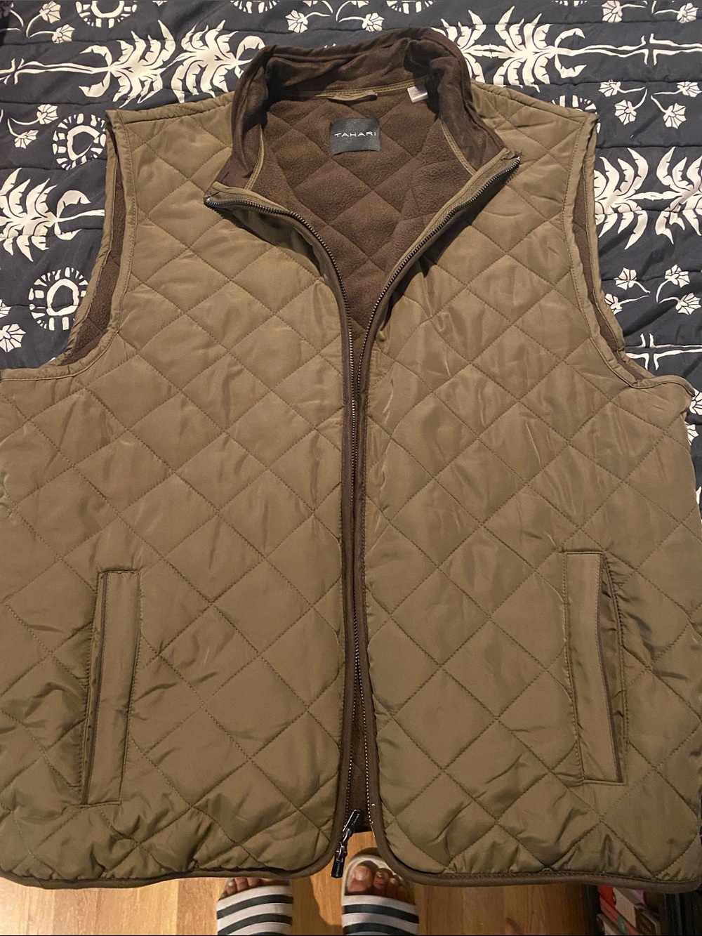 Quilted Brown Olive Men's Vest